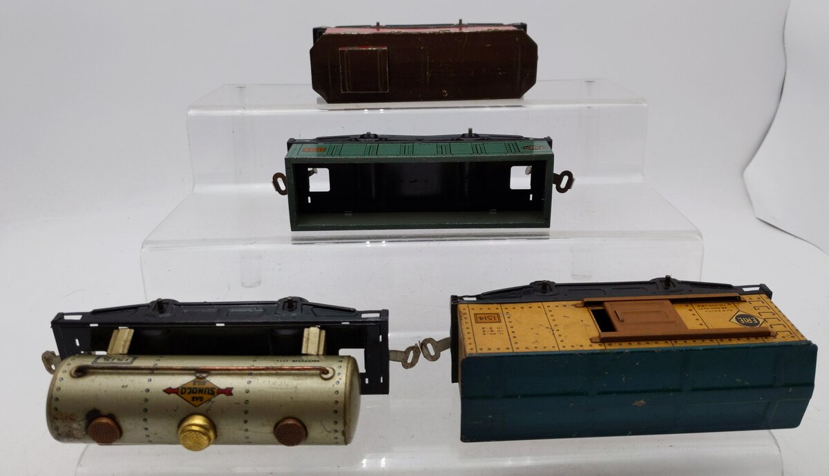 Lionel Vintage O Tinplate Freight Cars: 1517, 1512, 1515, 1514 [4] VG