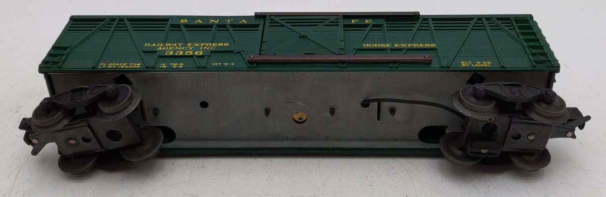 Lionel 3356 Vintage O Santa Fe Operating Horse Car & Platform VG/Box