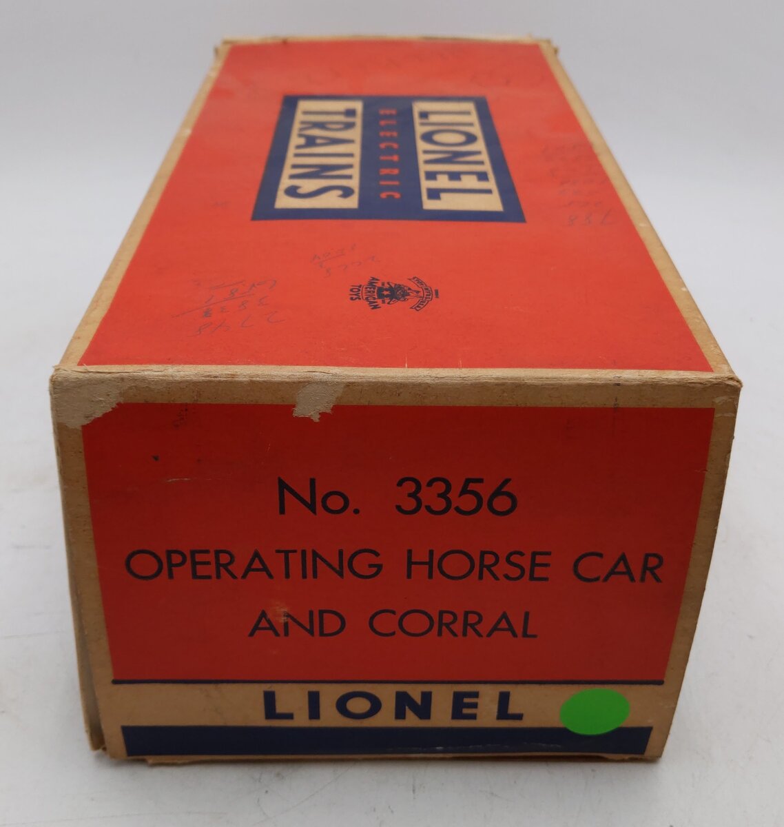 Lionel 3356 Vintage O Santa Fe Operating Horse Car & Platform VG/Box