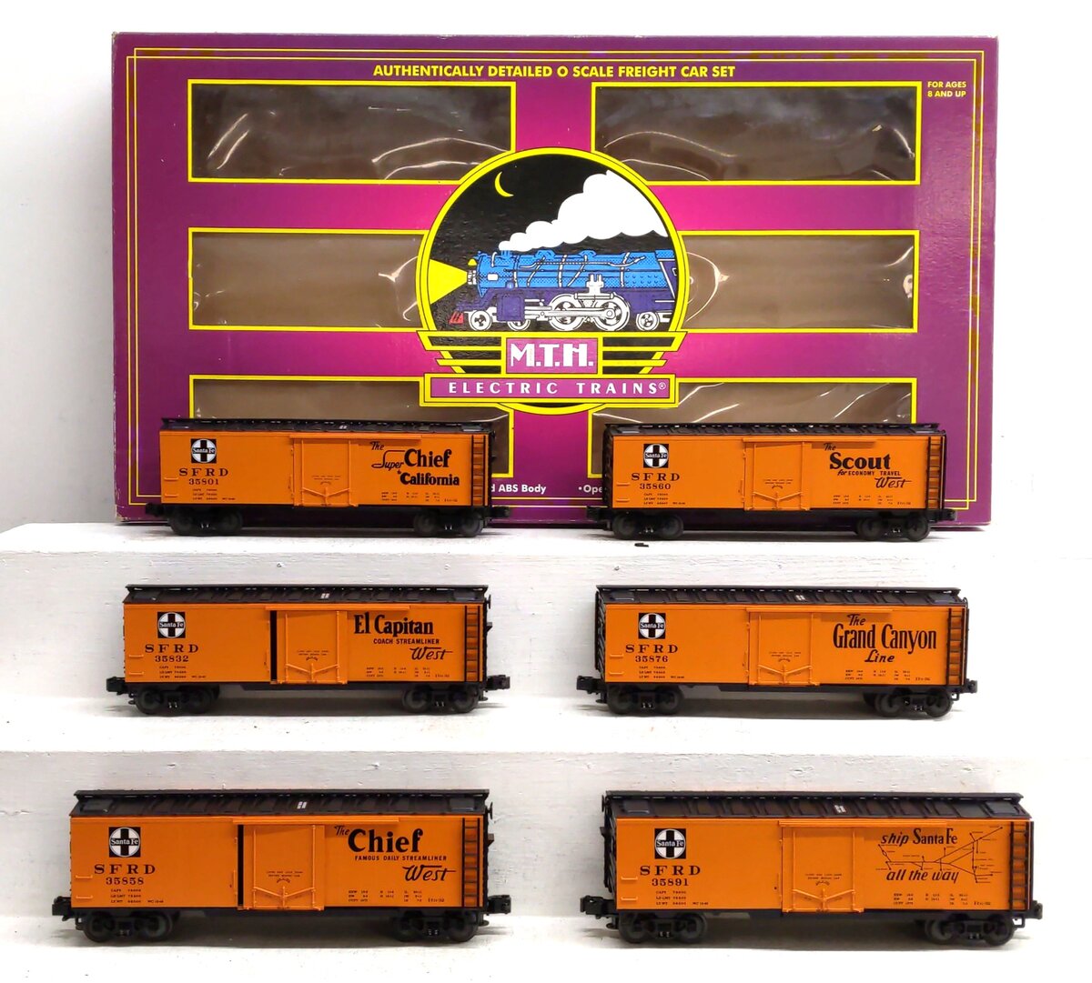 MTH 20-90038 O Santa Fe Premier Reefer Cars (Set of 6) EX/Box