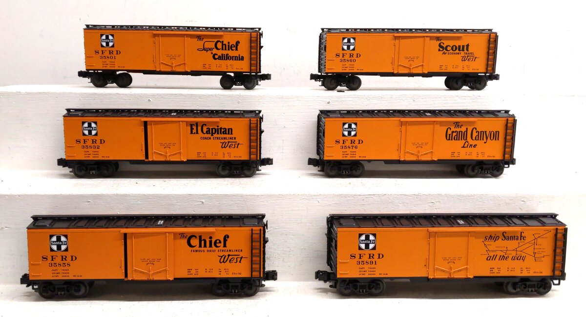 MTH 20-90038 O Santa Fe Premier Reefer Cars (Set of 6) EX/Box