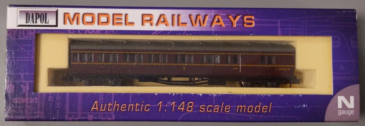 Dapol NC-005 N Scale British Rail B Set Coach Passenger Car #W6907W LN/Box