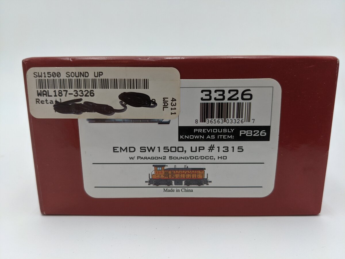 Broadway Limited 3326 HO Union Pacific EMD SW1500 Paragon2™ #1315 EX/Box