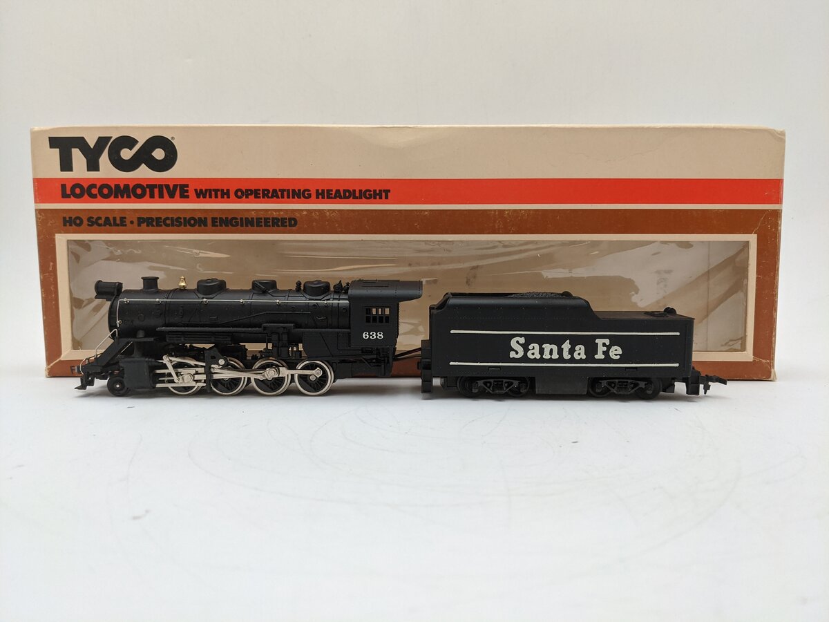 Tyco 245-22 HO Scale Santa Fe 2-8-0 Locomotive & Tender #638 EX/Box