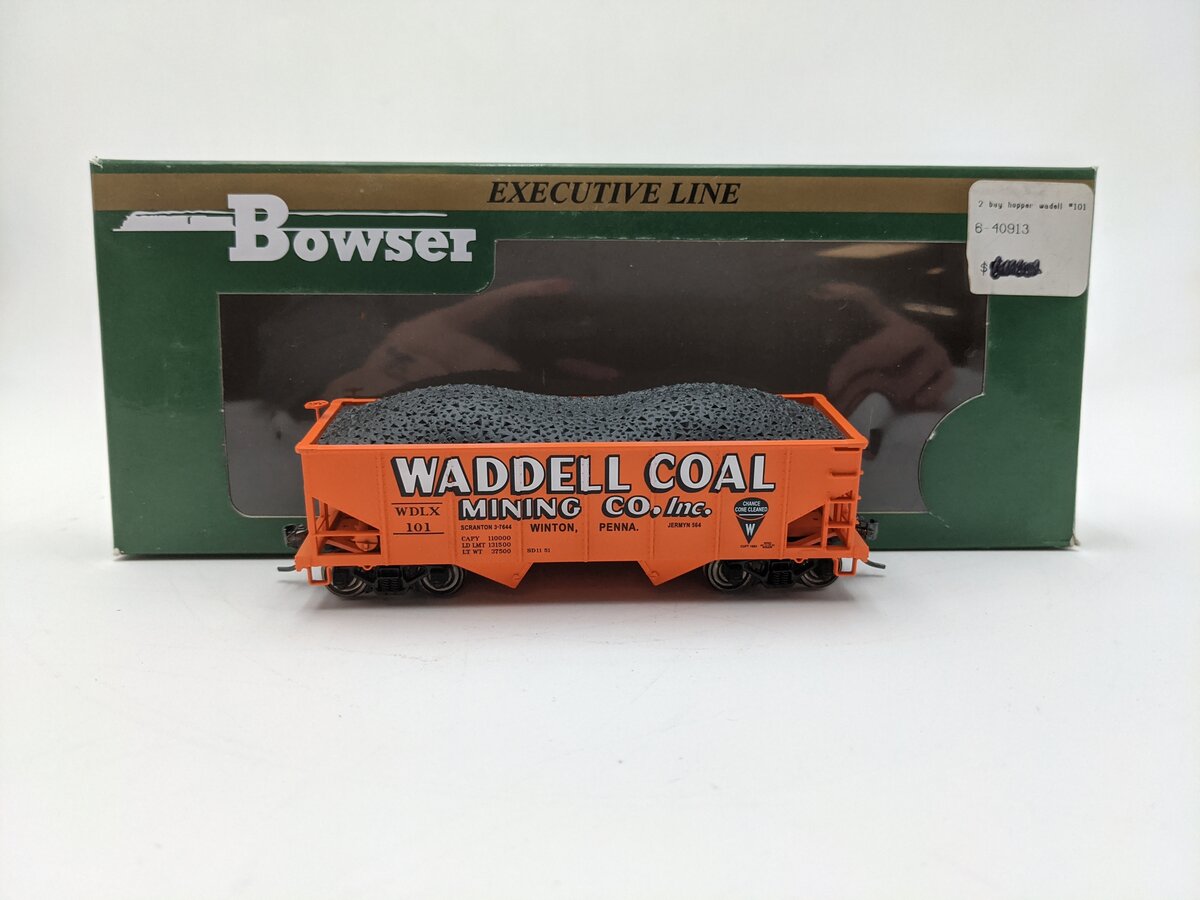 Bowser 40913 HO Waddell Coal GLa 2-Bay Hopper #101 EX/Box
