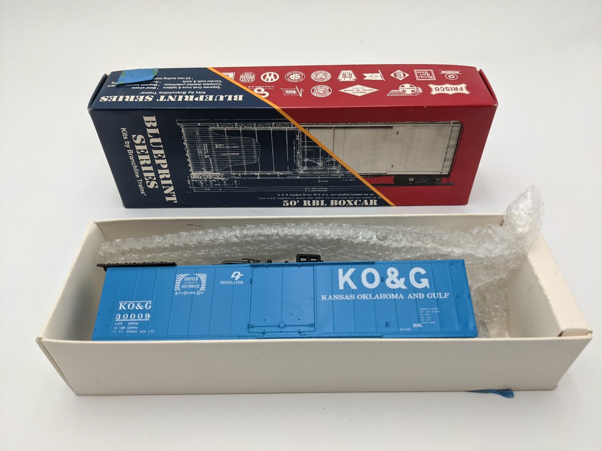 Branchline Trains 1704 HO Kansas, Oklahoma & Gulf 50' Plug Door Boxcar #30009 LN/Box