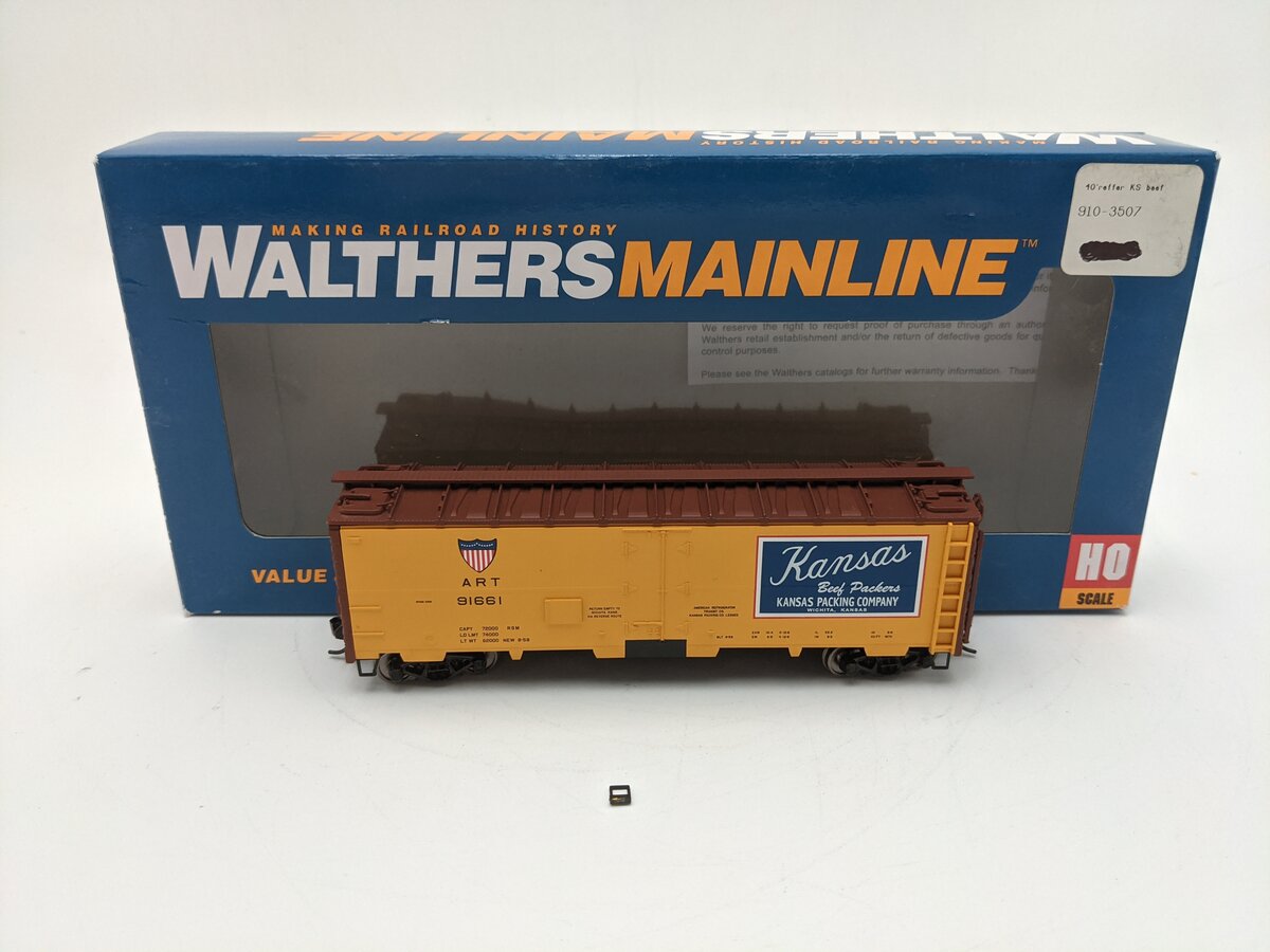 Walthers 910-3507 HO Kansas Packing Co 40' Steel Meat Reefer #91661 EX/Box