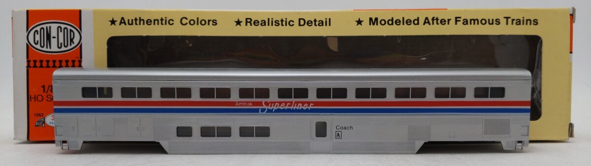 Con-Cor 0001-000801 801 HO Amtrak Phase II 85' Streamlined Superliner Coach Car EX/Box