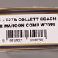 Dapol NC-027A N Scale British Railway Maroon Collett Coach Passenger Car #W7019 LN/Box