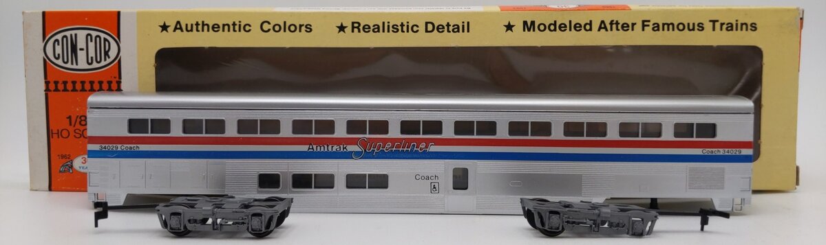 Con-Cor 0001-000802 HO Amtrak Superline Phase III Coach Passenger Car #34029 LN/Box