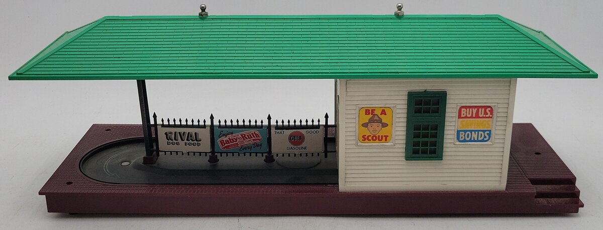 Lionel 356 Vintage O Operating Freight Station-Rare Light Green Roof EX/Box