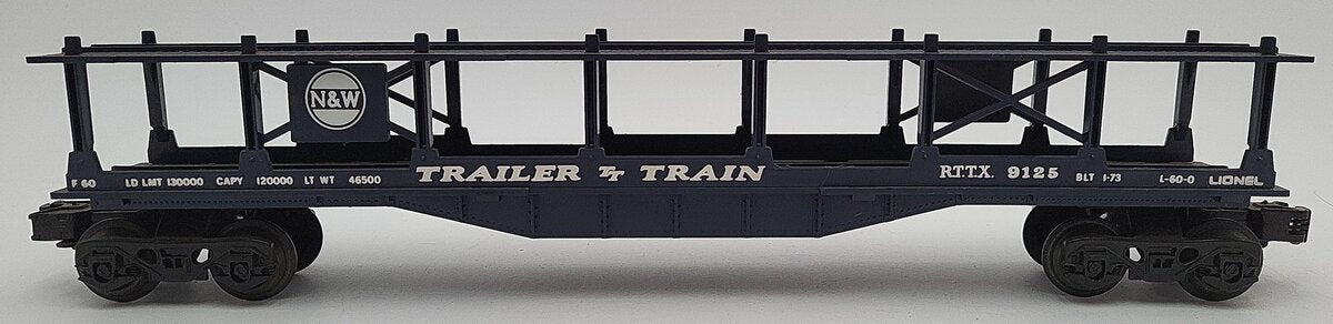 Lionel 6-9125 O Gauge N&W Trailer Train 2-Tier Auto Carrier VG