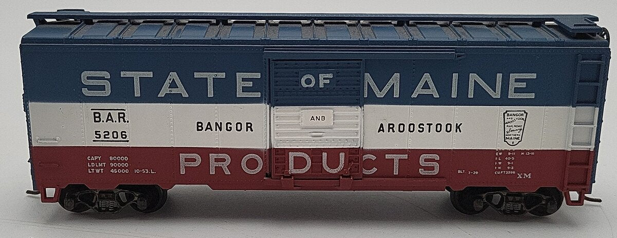 Athearn HO Scale BAR State of Maine Boxcar #5206 VG