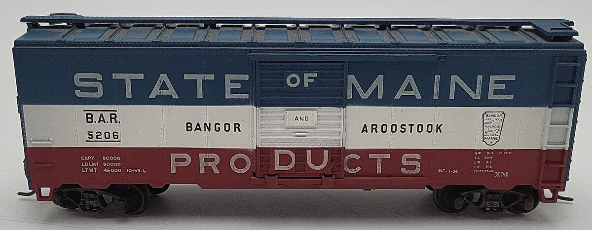 Athearn HO Scale BAR State of Maine Boxcar #5206 VG