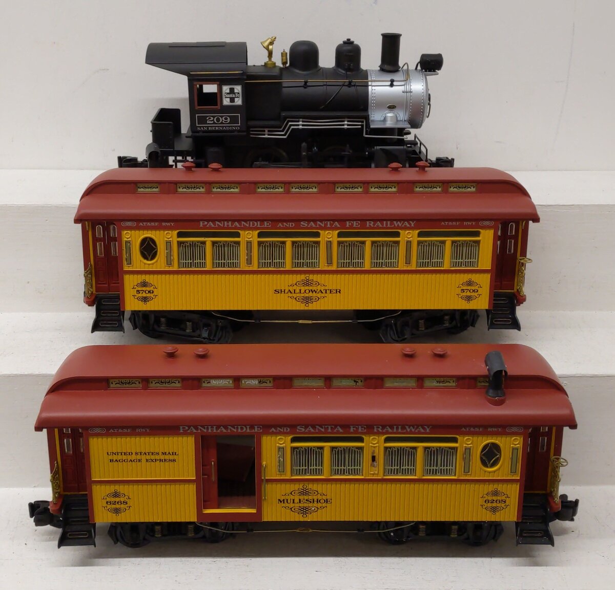 Aristo-Craft 28109 Santa Fe 0-4-0 Steam G Gauge Starter Train Set VG/Box