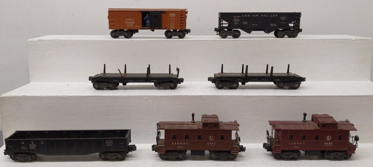 Lionel Vintage O Freight Cars-NYC/LV/Lionel #3461/6457/6462/159000/25000 [7] VG