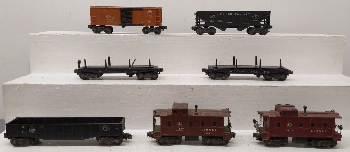 Lionel Vintage O Freight Cars-NYC/LV/Lionel #3461/6457/6462/159000/25000 [7] VG