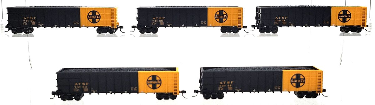 Athearn 11708 N Scale Santa Fe 50' Thrall High Side Coal Gondola [3 pack] LN/Box