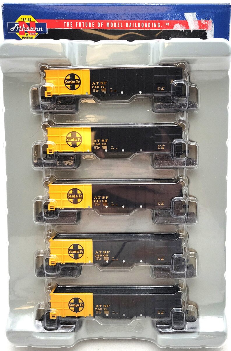 Athearn 11707 N Scale Santa Fe 50' Thrall High Side Coal Gondola (5 Pack) LN/Box