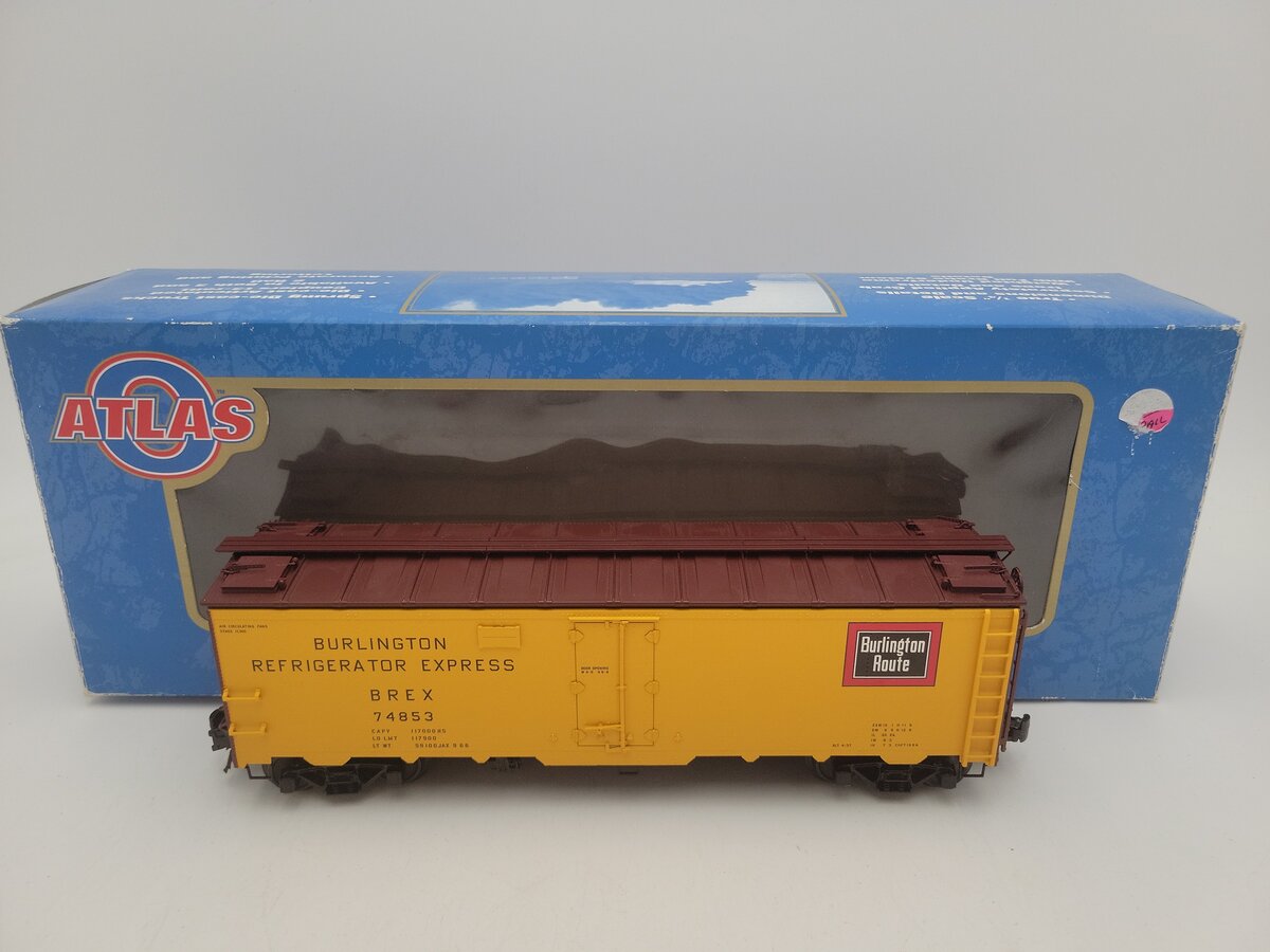 Atlas 8520-3 O Burlington 40' Steel Reefer Car- 3-Rail EX/Box