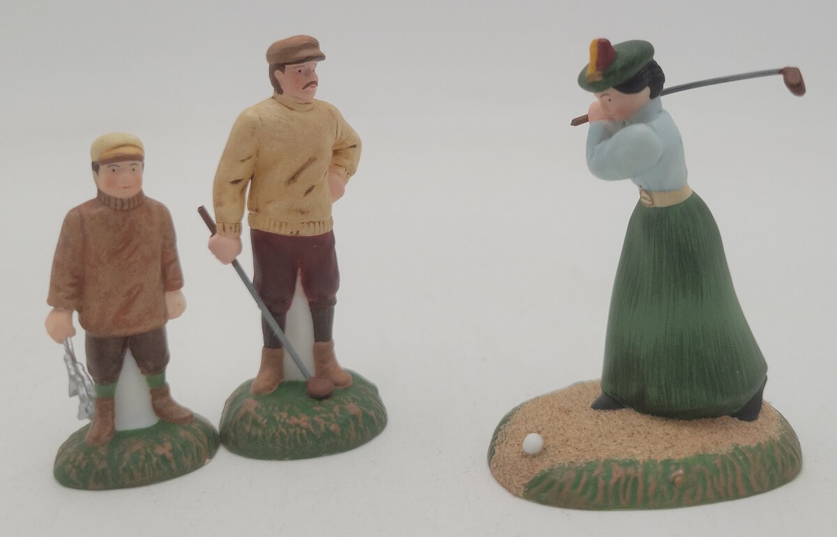 Dept 56 56.58525 Dicken's Village Par For The Course Set of 3 EX/Box