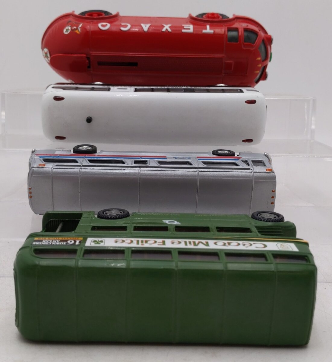 Assorted Brand Die-Cast Buses & Tanker -Greyhound, Sheriff, Texaco & Other [4] EX