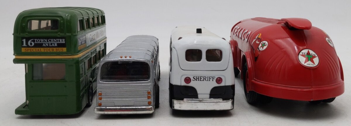 Assorted Brand Die-Cast Buses & Tanker -Greyhound, Sheriff, Texaco & Other [4] EX