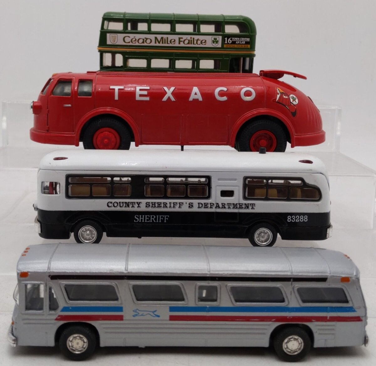 Assorted Brand Die-Cast Buses & Tanker -Greyhound, Sheriff, Texaco & Other [4] EX
