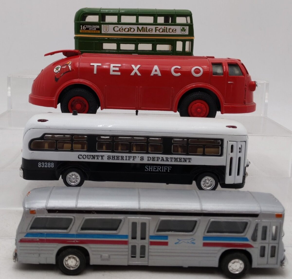 Assorted Brand Die-Cast Buses & Tanker -Greyhound, Sheriff, Texaco & Other [4] EX