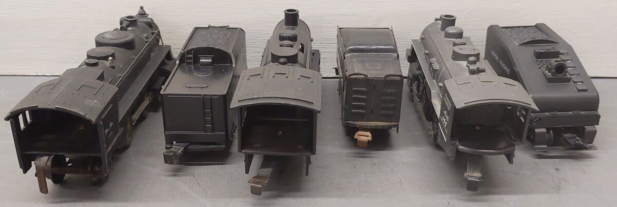 Marx Vintage O Gauge Steam Locomotives And Tenders #490,666 [6] VG