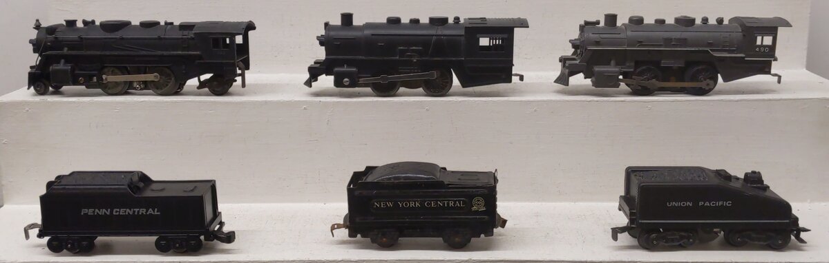 Marx Vintage O Gauge Steam Locomotives And Tenders #490,666 [6] VG