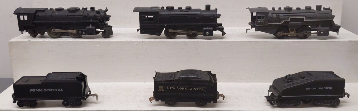 Marx Vintage O Gauge Steam Locomotives And Tenders #490,666 [6] VG