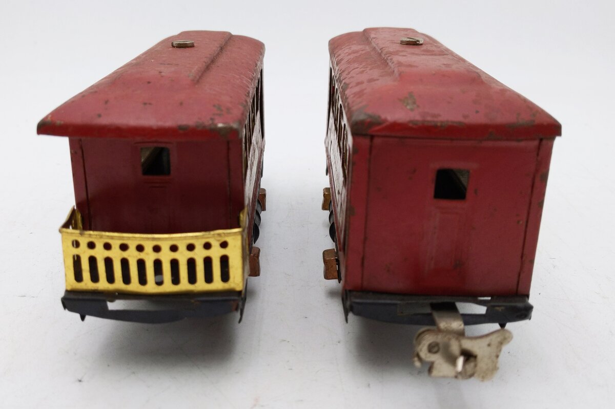 Lionel  Vintage O Prewar Tinplate Pullman & Observation Coach Cars 629.630 VG
