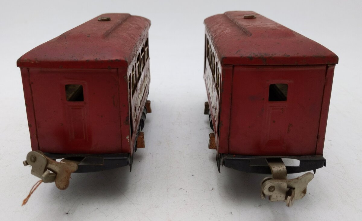 Lionel  Vintage O Prewar Tinplate Pullman & Observation Coach Cars 629.630 VG