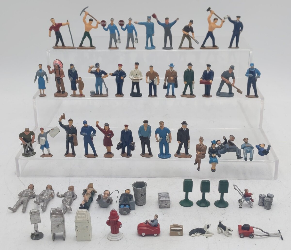 Barclay & Other O Scale Assorted Metal Figures [60] VG