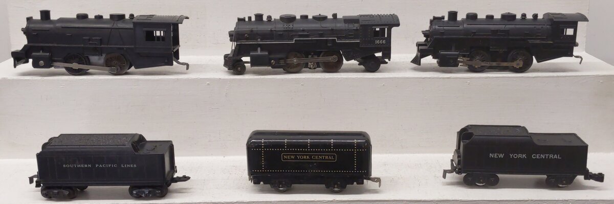 Marx Vintage O Gauge Steam Locomotives And Tenders #1666, 490 [6] VG