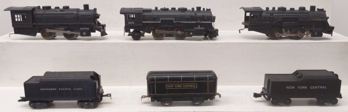 Marx Vintage O Gauge Steam Locomotives And Tenders #1666, 490 [6] VG
