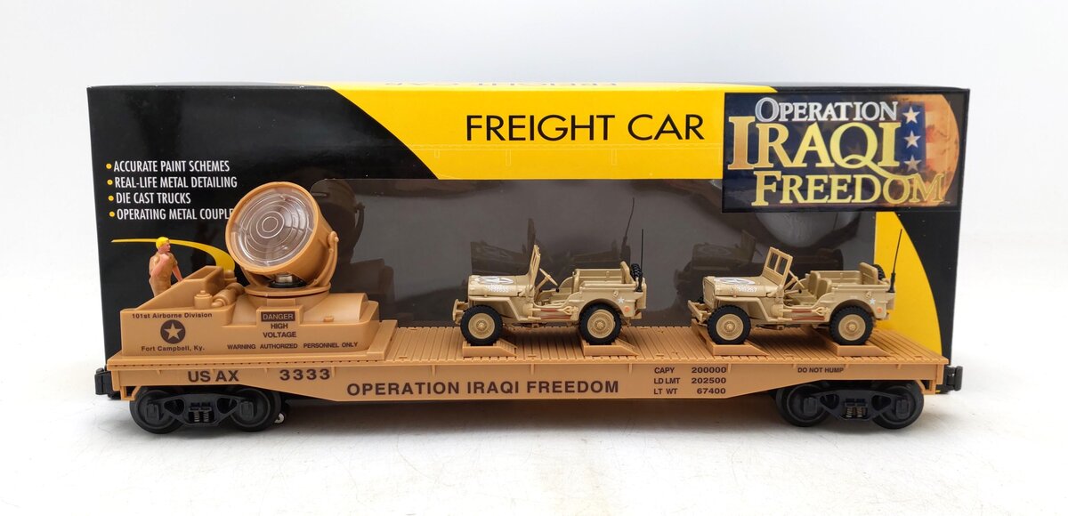 K-Line K691-8032 O Gauge Iraqi Freedom Operating Searchlight w/ 2 Jeeps #3333 LN/Box