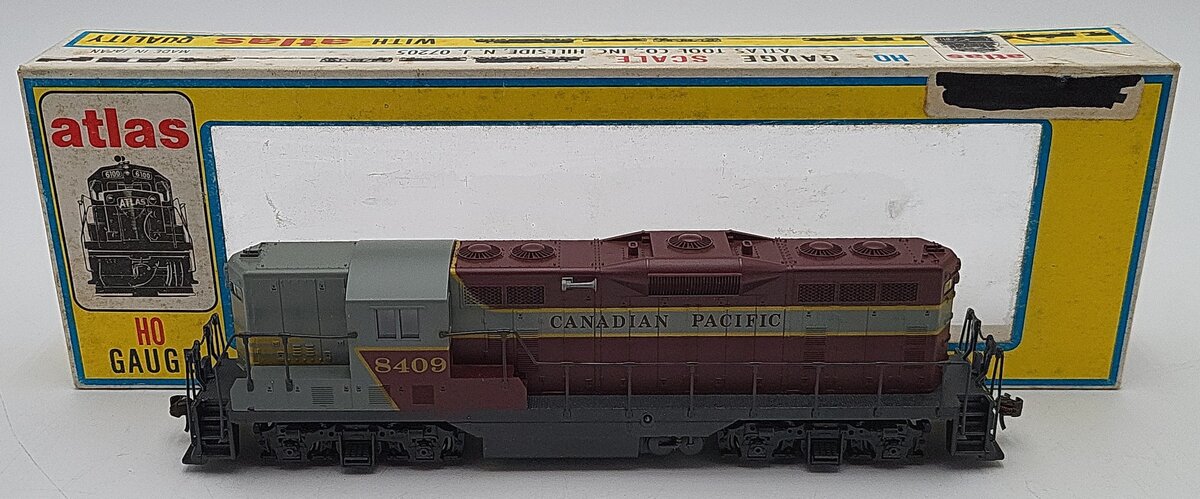 Atlas 8206 HO Scale Canadian Pacific GP-7 Diesel Locomotive  #8409 EX/Box