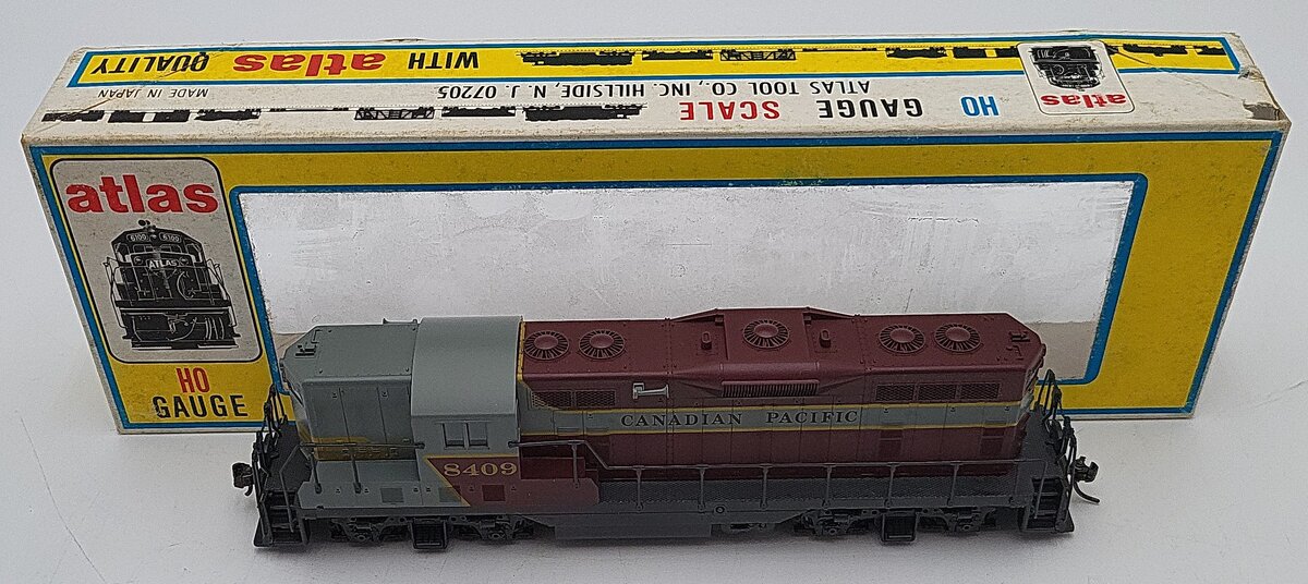 Atlas 8206 HO Scale Canadian Pacific GP-7 Diesel Locomotive  #8409 EX/Box