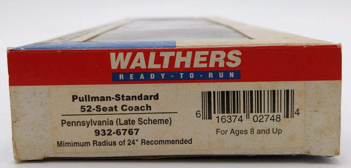 Walthers 932-6767 HO Pennsylvania Pullman-Standard 52-Seat Passenger Coach Car EX/Box