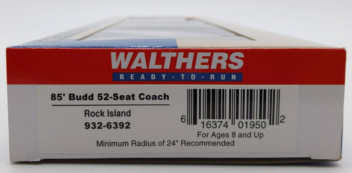 Walthers 932-6392 HO Scale Rock Island 85' Budd 52-Seat Coach Car LN/Box