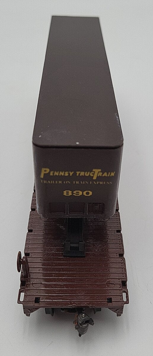 Con-Cor 0001-009151 PRR 54' HO Flatcar w/Trailer Kit EX/Box