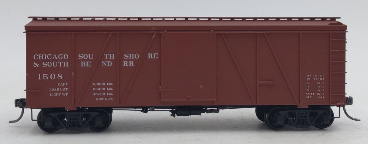 Accurail 1164 HO Chicago, South Shore & South Bend 36' Fowler Wood Boxcar #1508 EX/Box