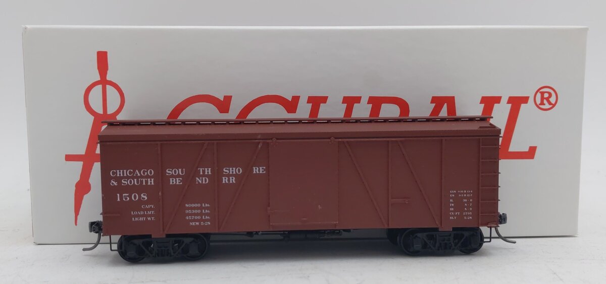 Accurail 1164 HO Chicago, South Shore & South Bend 36' Fowler Wood Boxcar #1508 EX/Box