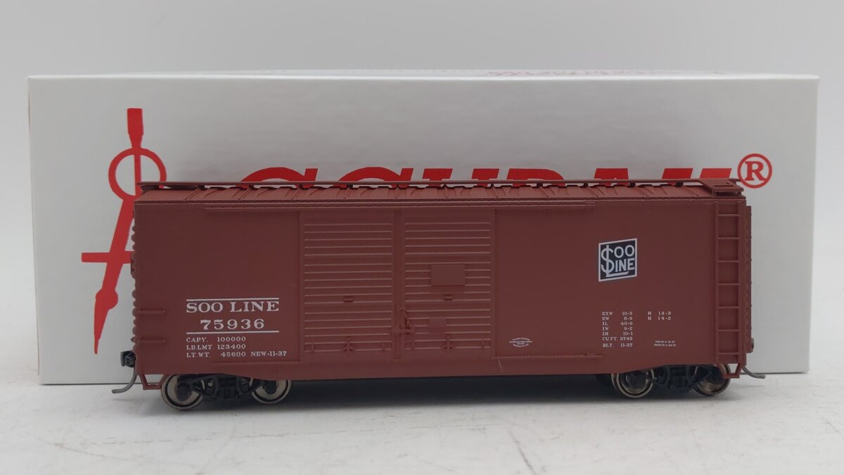 Accurail 3644 HO Soo Line 40' Double Door Riveted Steel Boxcar #75936 NIB