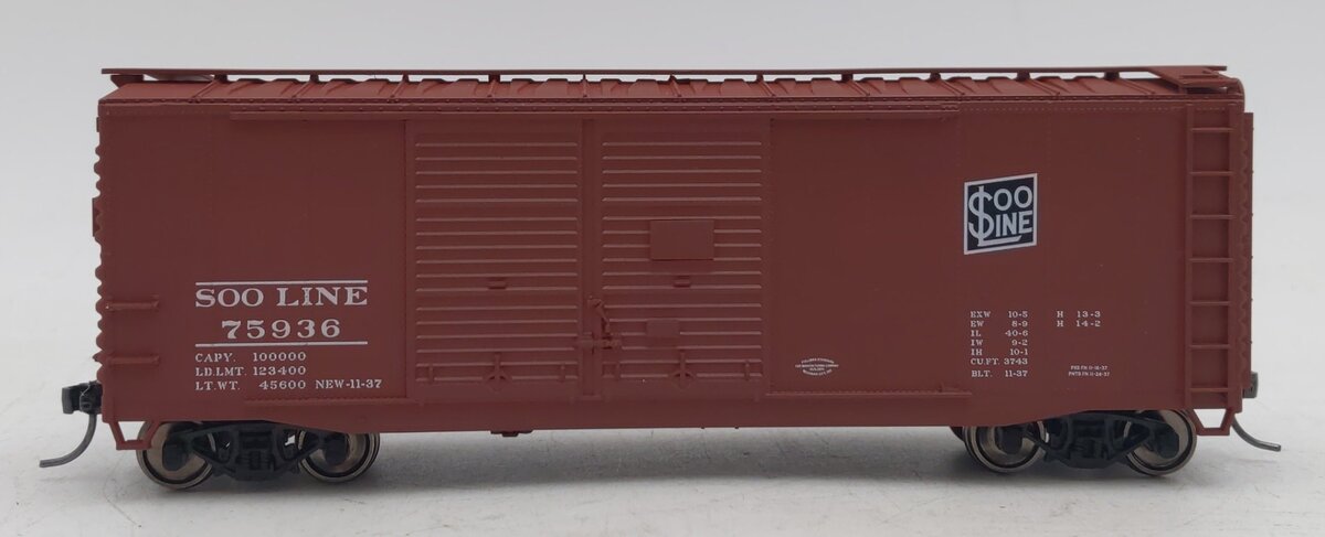 Accurail 3644 HO Soo Line 40' Double Door Riveted Steel Boxcar #75936 NIB