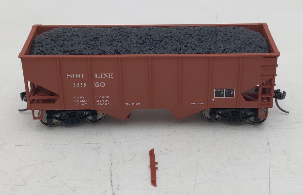 Accurail HO Scale Soo Line Twin Hopper w/ Coal Load #9950 EX/Box