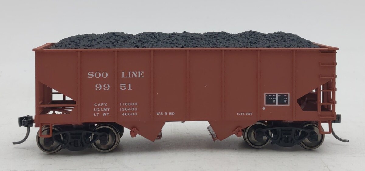 Accurail HO Scale Soo Line Twin Hopper w/ Coal Load #9951 EX/Box