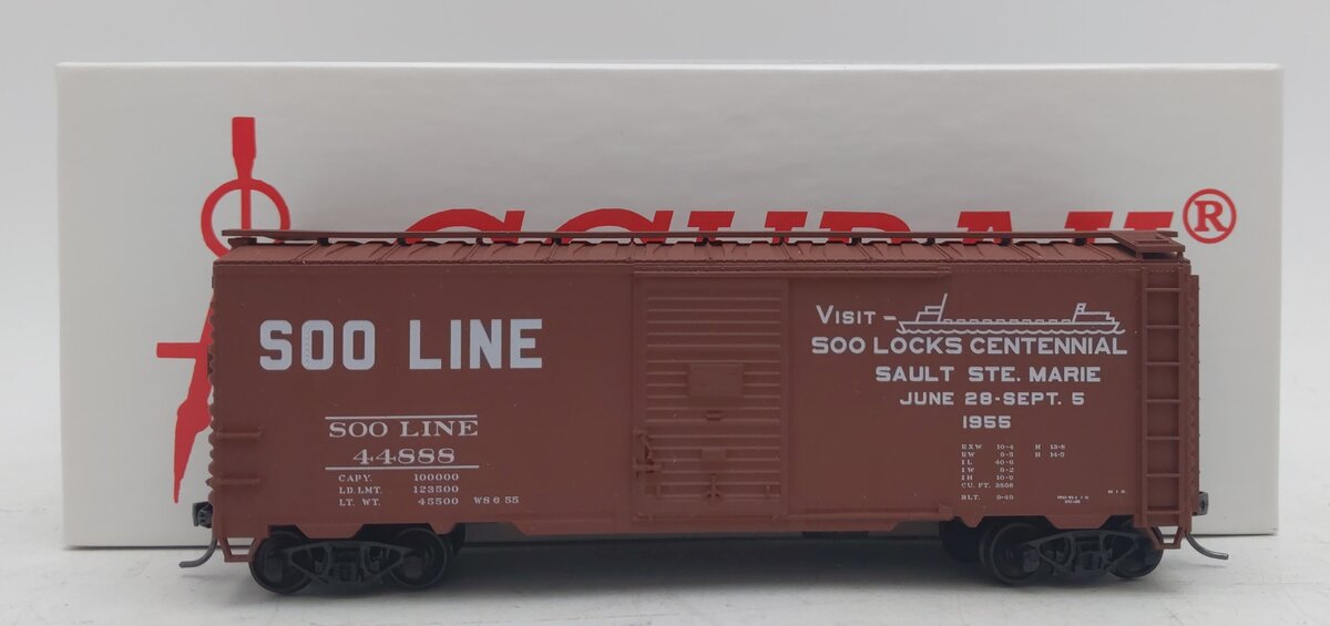 Accurail HO Scale Soo Line Oxide Red 40' Steel Boxcar #44888 NIB